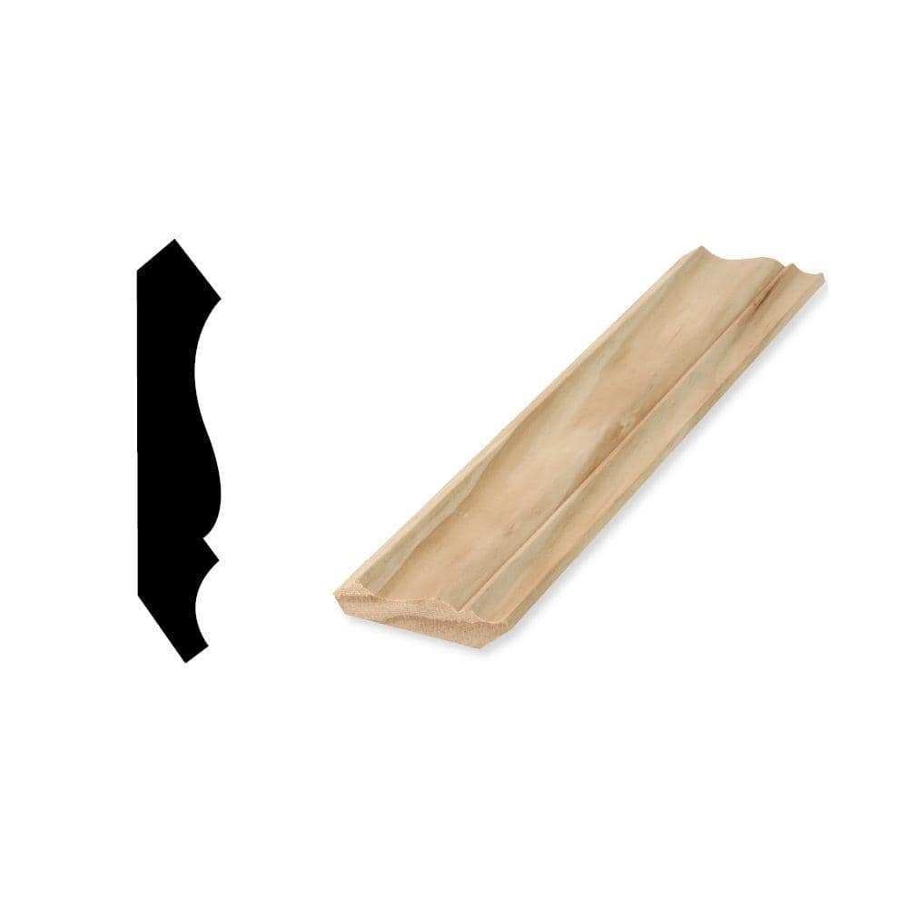 Woodgrain Millwork WM 52 9/16 in. x 2-3/4 in. x 96 in. Solid Pine Wood Crown Moulding