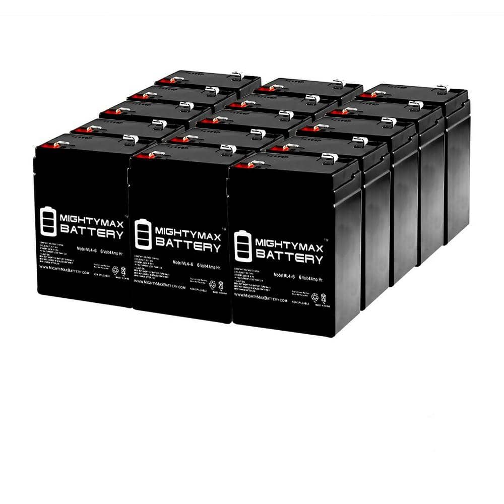 MIGHTY MAX BATTERY 6V 4.5AH New Battery for Hubbell 0120255 or Dual-Lite 12-255 - 15 Pack