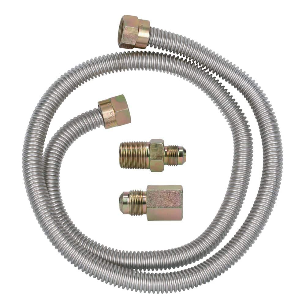 Cambridge 3/8 in. OD x 3/8 in. MIP x 3/8 in. FIP x 36 in. Stainless Steel Standard Gas Connector (33,400 BTU)
