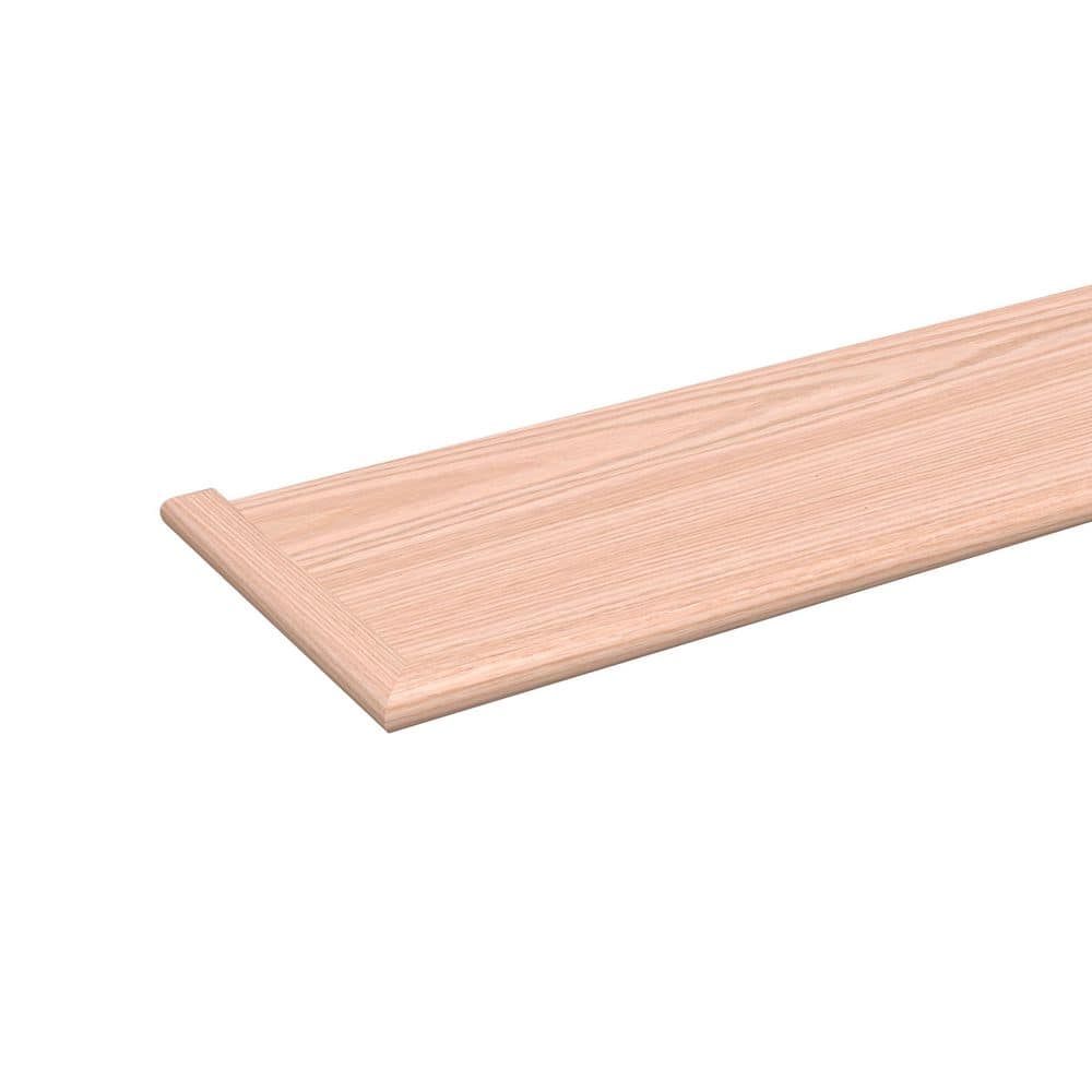 EVERMARK Stair Parts 48 in. x 11-1/2 in. x 1 in. Unfinished Red Oak Reversible Return Plain Cut Engineered Stair Tread