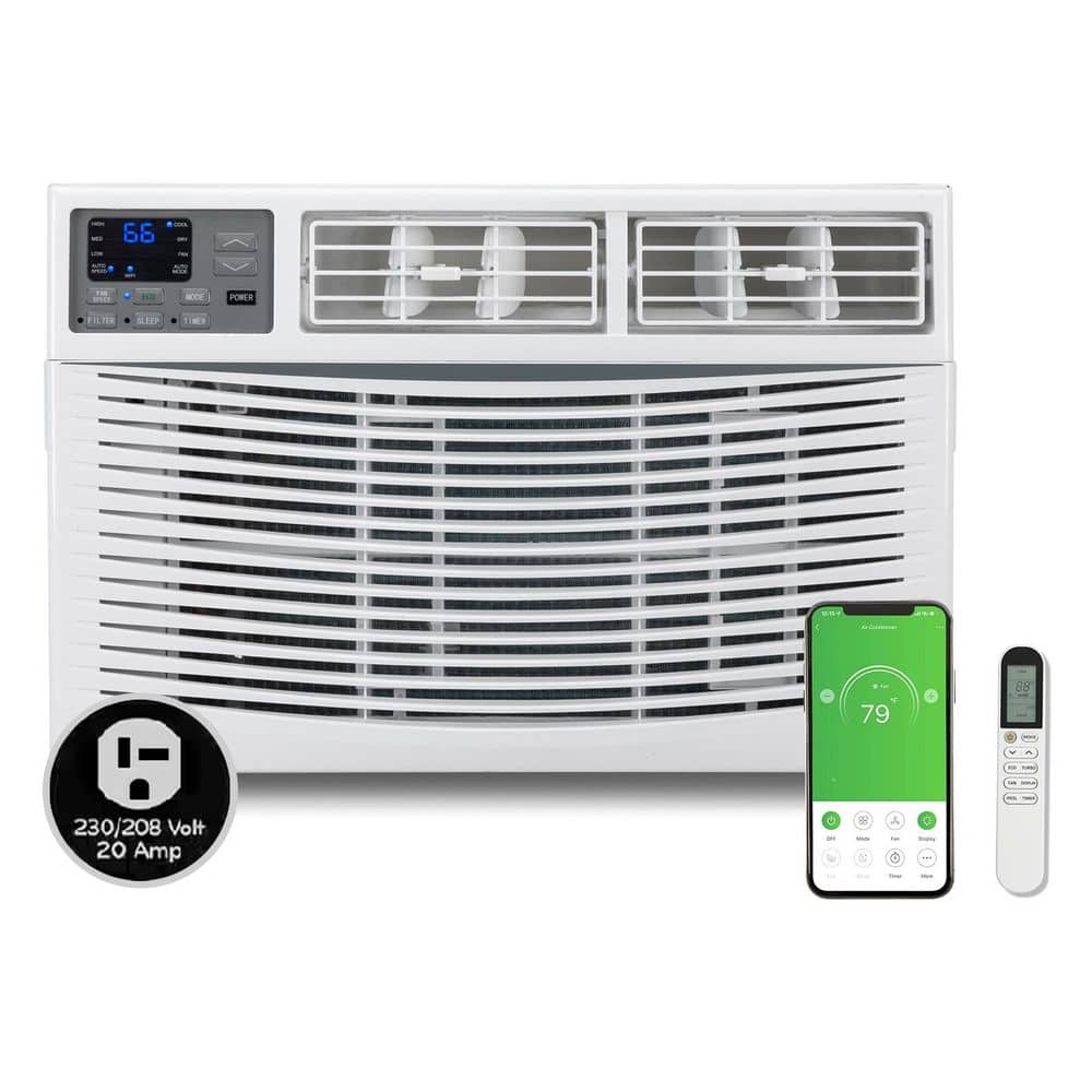 ROVSUN 24,000 BTU (DOE) 230 Volts WIFI Window Air Conditioner 1500 sq. ft. with Remote in White