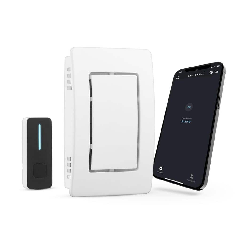 Heath Zenith White/Black Plastic Hardwired Smart Doorbell Kit
