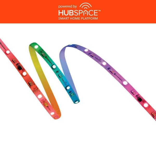 EcoSmart 16.4 ft. Smart RGBWIC Dynamic Color Changing Dimmable Plug-In LED Strip Light Powered by Hubspace