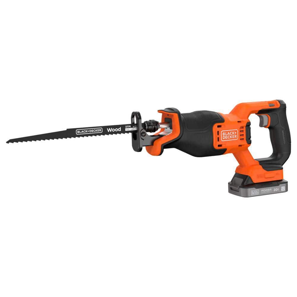 BLACK+DECKER 20-Volt MAX Lithium-Ion Cordless Brushless Reciprocating Saw with 2.5 Ah Battery and Charger