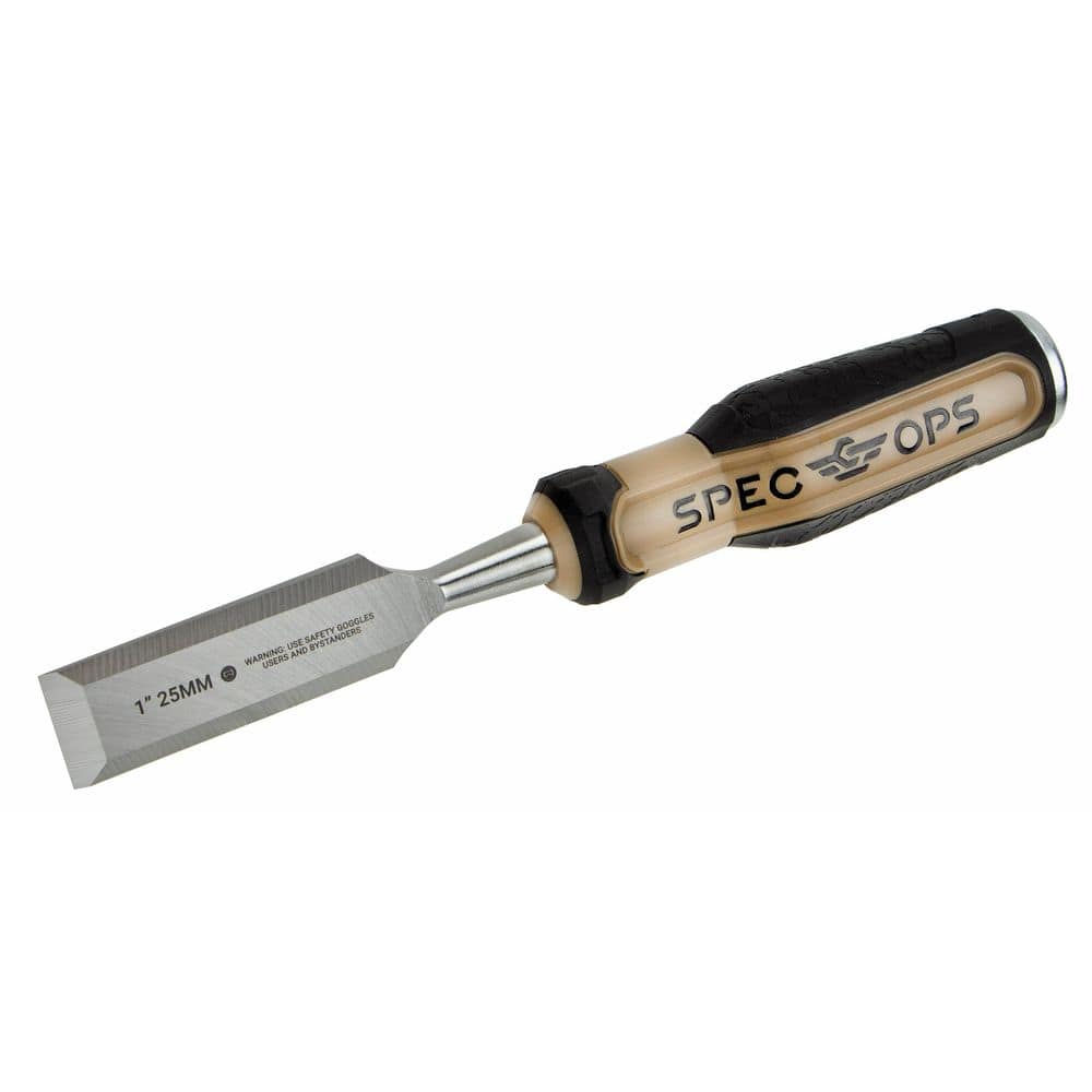 SPEC OPS Wood Chisel, 1 in. Blade, High-Carbon Steel Blade, Shock-Absorbing Grip