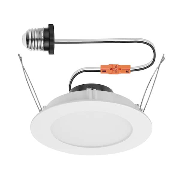 Commercial Electric Integrated LED 6-inch Retro Fit Ultra Slim Selectable Color Recessed Light, White, Energy Star, Title 20, Wet Rated