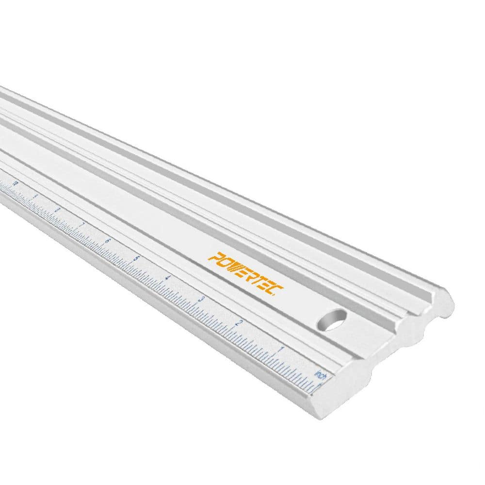 POWERTEC 38 in. Anodized Aluminum Straight Edge Ruler, Etched in Both Millimeter And Inch Calibrations