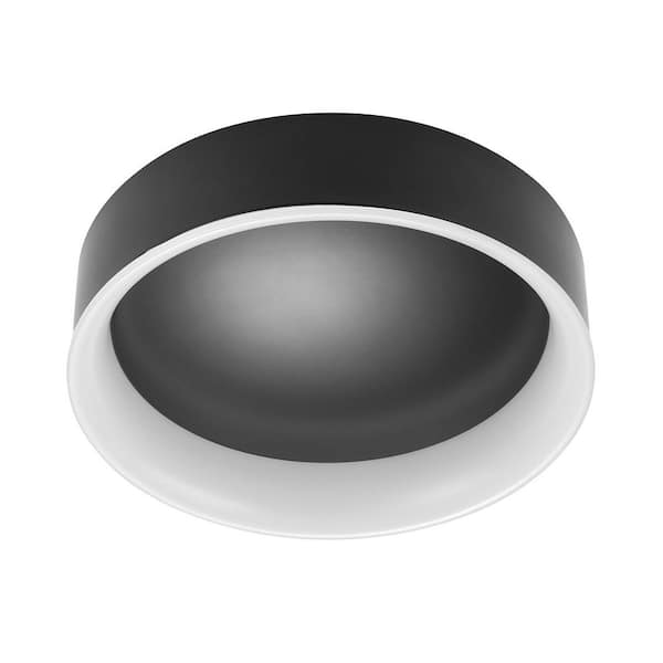 Commercial Electric Flex Install Cove 10 in. Black Integrated LED Recessed Ceiling Light Flush Mount with 5CCT and 620 Lumens