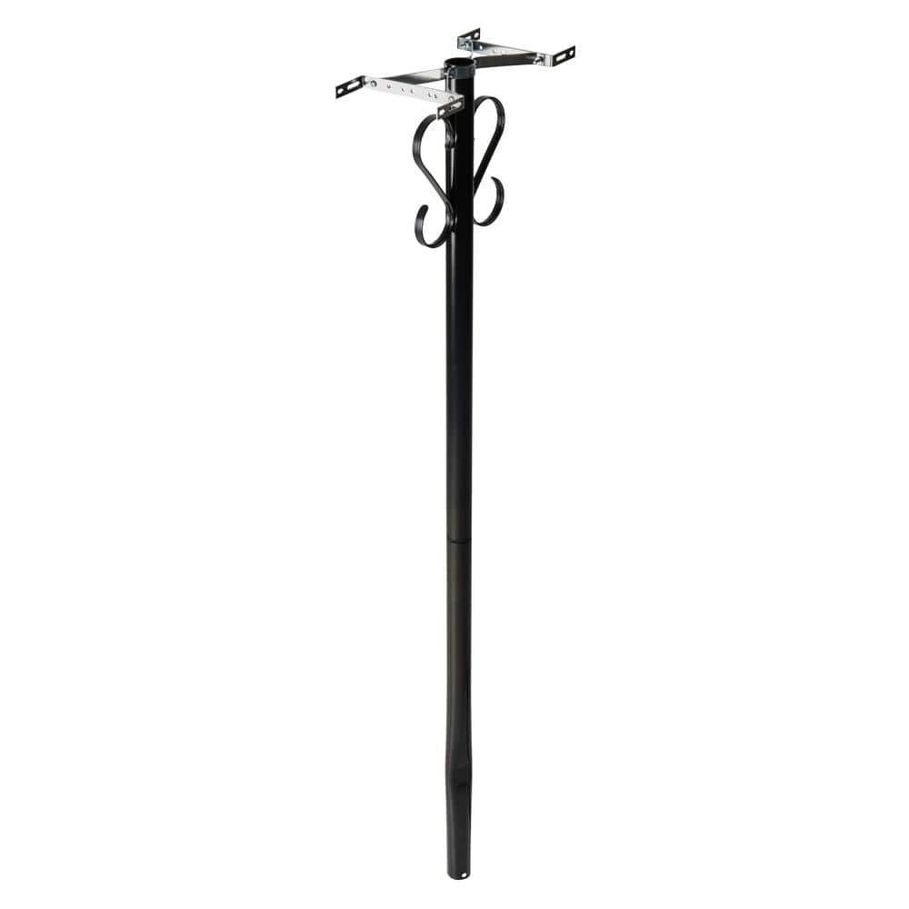 Architectural Mailboxes Round Decorative Scroll, Steel, Top Mount, Mailbox Post, Black