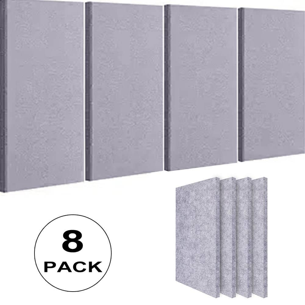 Wellco 0.35 in. x 15.75 in. x 23.62 in. Sound Absorbing Noise Dampening Acoustic Panel Wall Treatment, Gray, 8-Pack