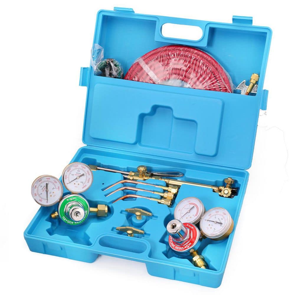 Stark Cut Welder Kit with Torch, Oxygen and Acetylene Regulators, 3/16 in. x 15 ft. Hose, Victor Type Cutting Welding