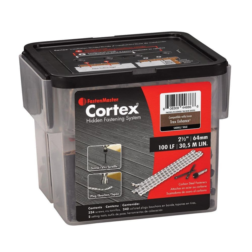 FastenMaster Collated Cortex Hidden Fastening System for Trex Enhance - 2-1/2 inch Cortex screws and plugs - Saddle (100 LF)