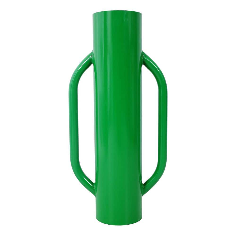 Tatayosi 6.5 in. x 13 in. x 28 in. Steel Fence Post Driver T Post Pounder Rammer with Handle for Installing Fence Post, Green