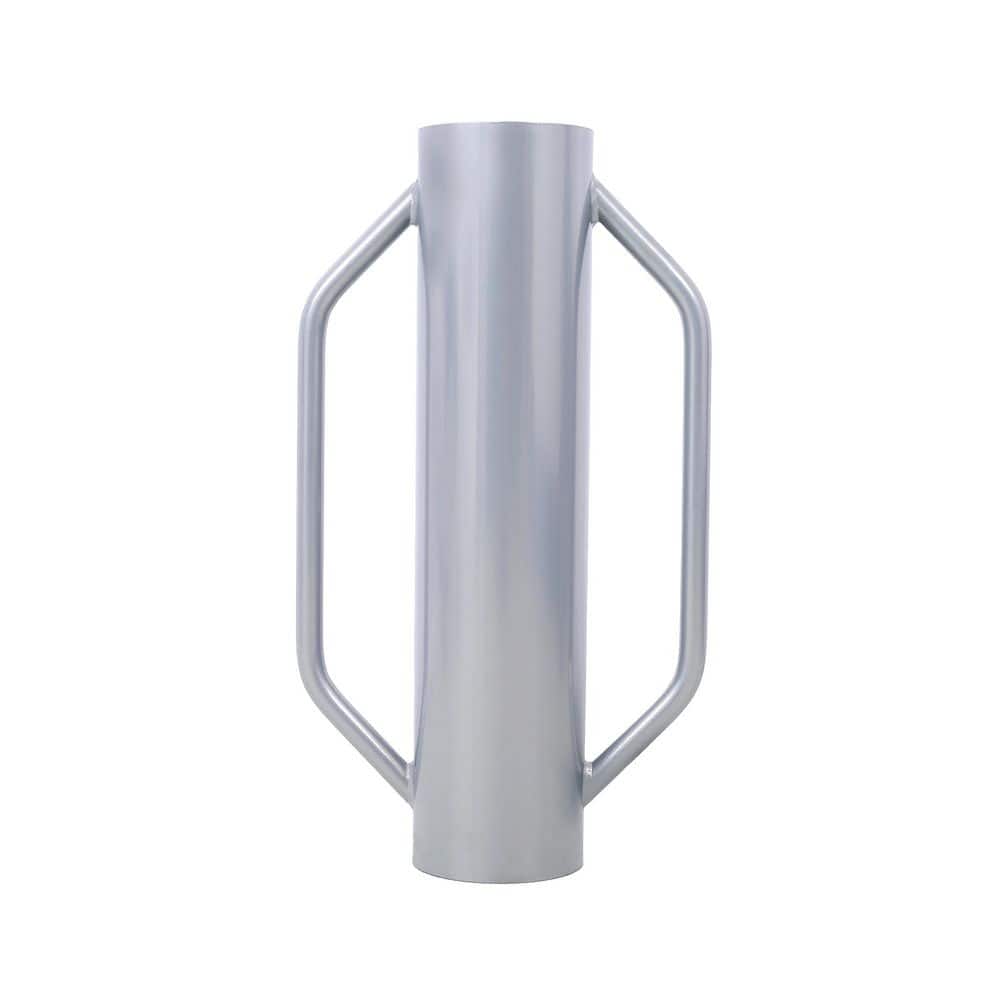 Tatayosi 5.5 in. x 13 in. x 23.5 in. Steel Fence Post Driver T Post Pounder Rammer with Handle for Installing Fence Post, Grey