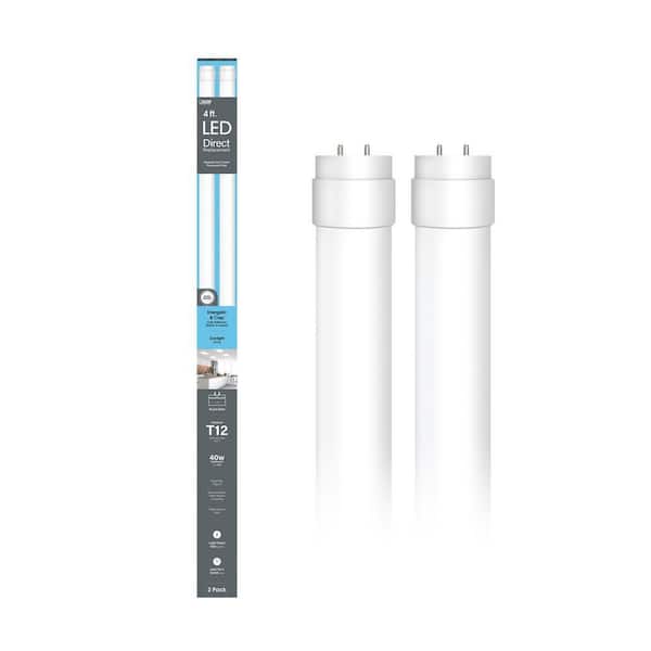 Feit Electric 20-Watt 4 ft. T12 G13 Type A Plug and Play Linear LED Tube Light Bulb, Daylight 5000K (2-Pack)