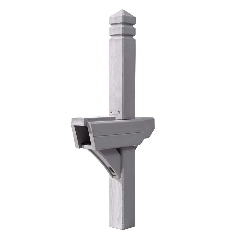 Step2 Highland 74.625 in. H x 34.5 in. W x 9 in. D Resin Overpost Mail Post Weathered Cedar
