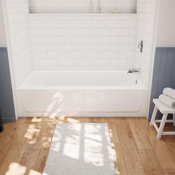 Bootz Industries Aloha 60 in. x 30 in. Alcove Soaking Bathtub with Right Drain in White