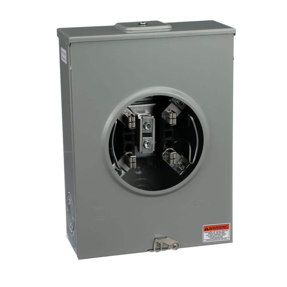 Square D 200 Amp Ringless Overhead/Underground Steel Meter Socket with Meter Equipment Group Label
