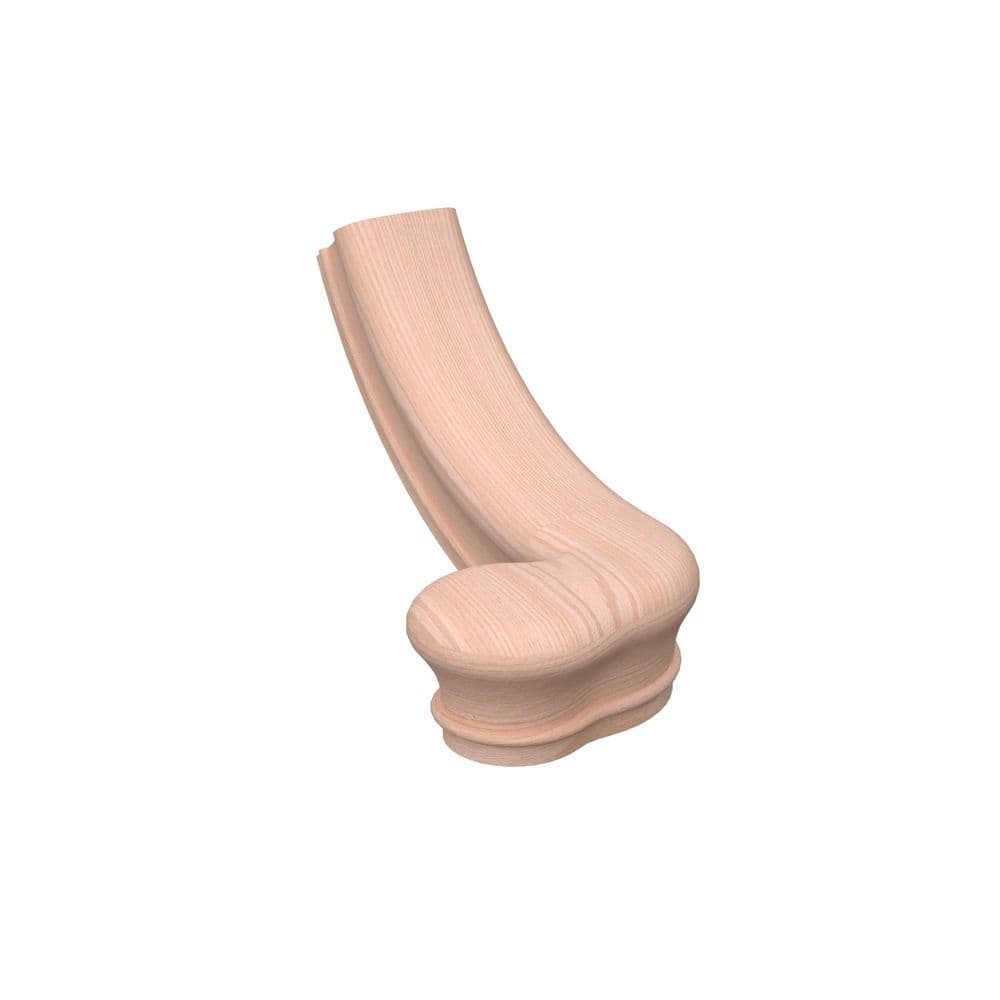 EVERMARK Stair Parts 7040 Unfinished Red Oak Left-Hand Turnout Handrail Fitting