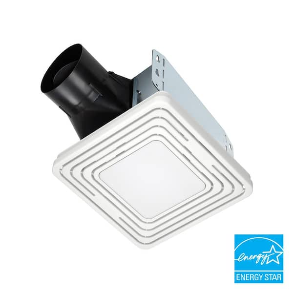 Broan-NuTone Roomside Series, White, 50 CFM, No Cut- Roomside Installation Bathroom Fan with Light, ENERGY STAR, Bathroom Exhaust Fan