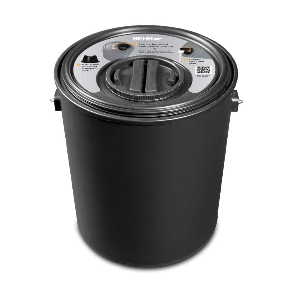BEHR 1 gal. Empty Plastic Paint Bucket with Pour Spout Lid