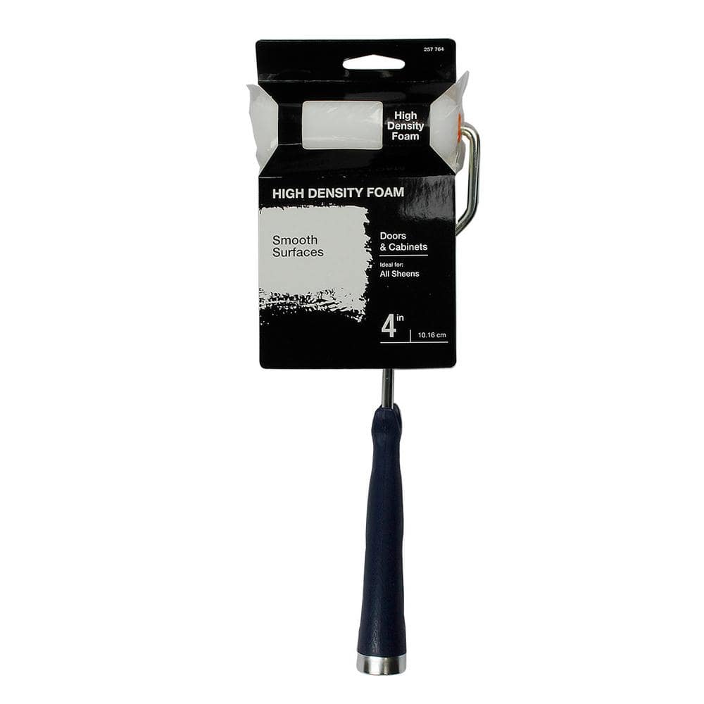 PRIVATE BRAND UNBRANDED 4 in. High-Density Foam Mini Paint Roller with Frame