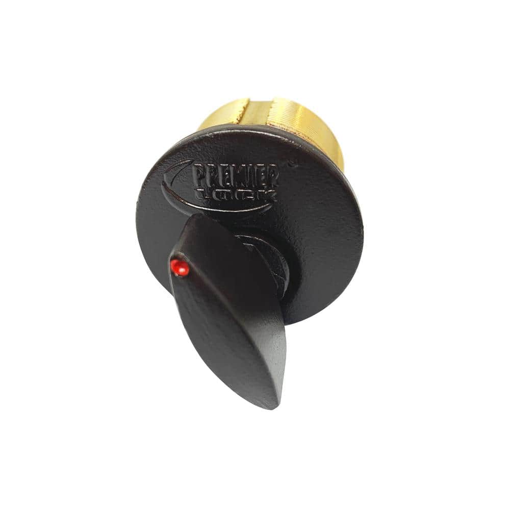 Premier Lock 1 in. Solid Brass Thumbturn Mortise Cylinder with Matte Black Finish