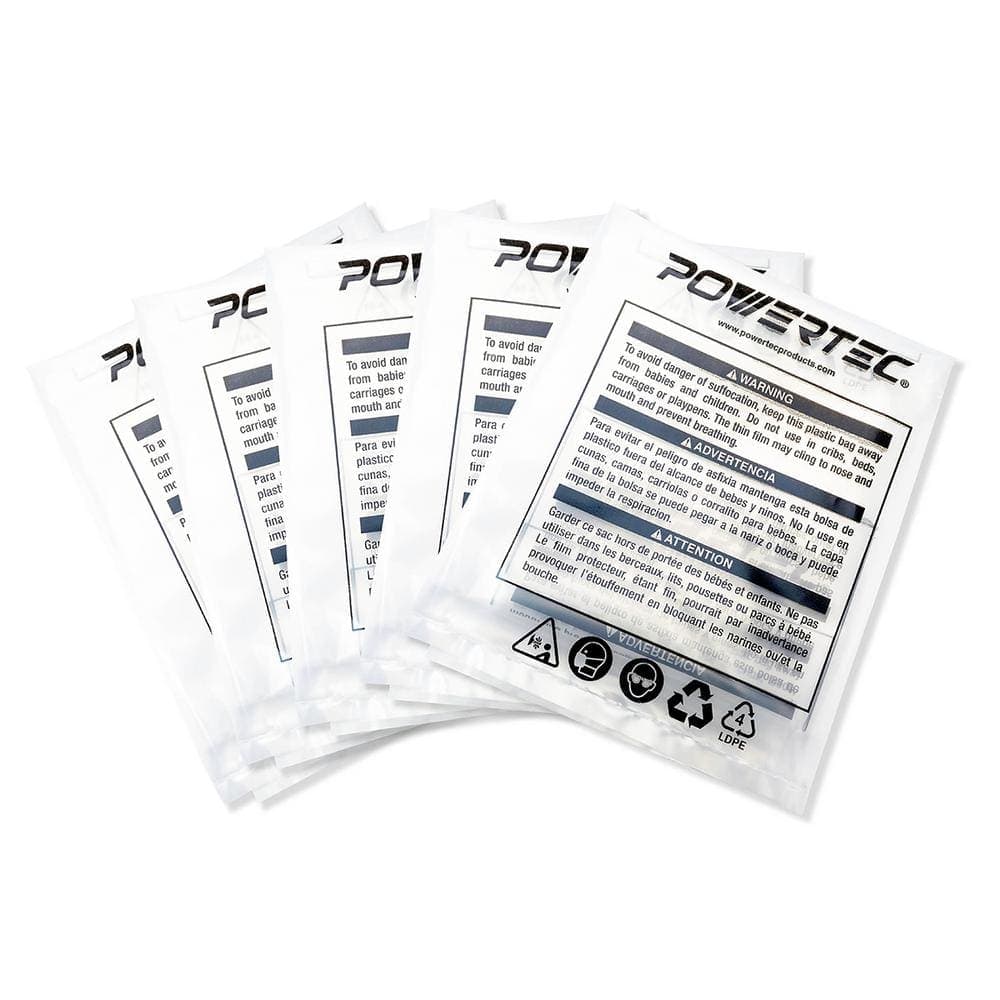 POWERTEC 20 in. Dia x 43 in. Clear Plastic Dust Collection Bag for machine with 20 in. Filter Drum (5-Pack)