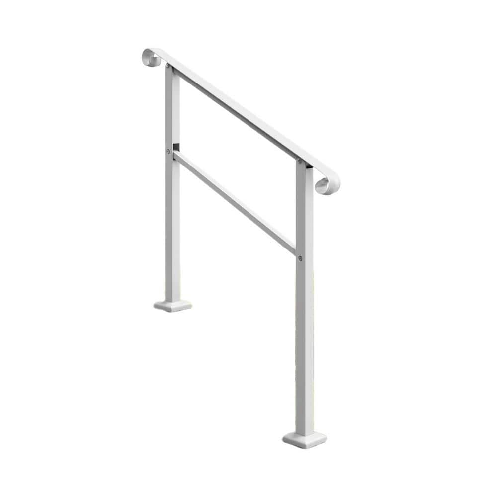 Angel Sar 3.125 ft. Metty Metal Hand Rails for Outdoor Steps, 3 Step Stair Handrail and Indoor Stair Railing Kit
