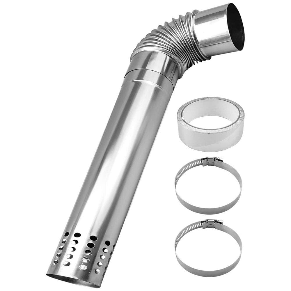 Helhom Stainless Steel Venting Pipe with Chimney Rain Cap Clip and Tape for Tankless Water Heater Vent Pipe