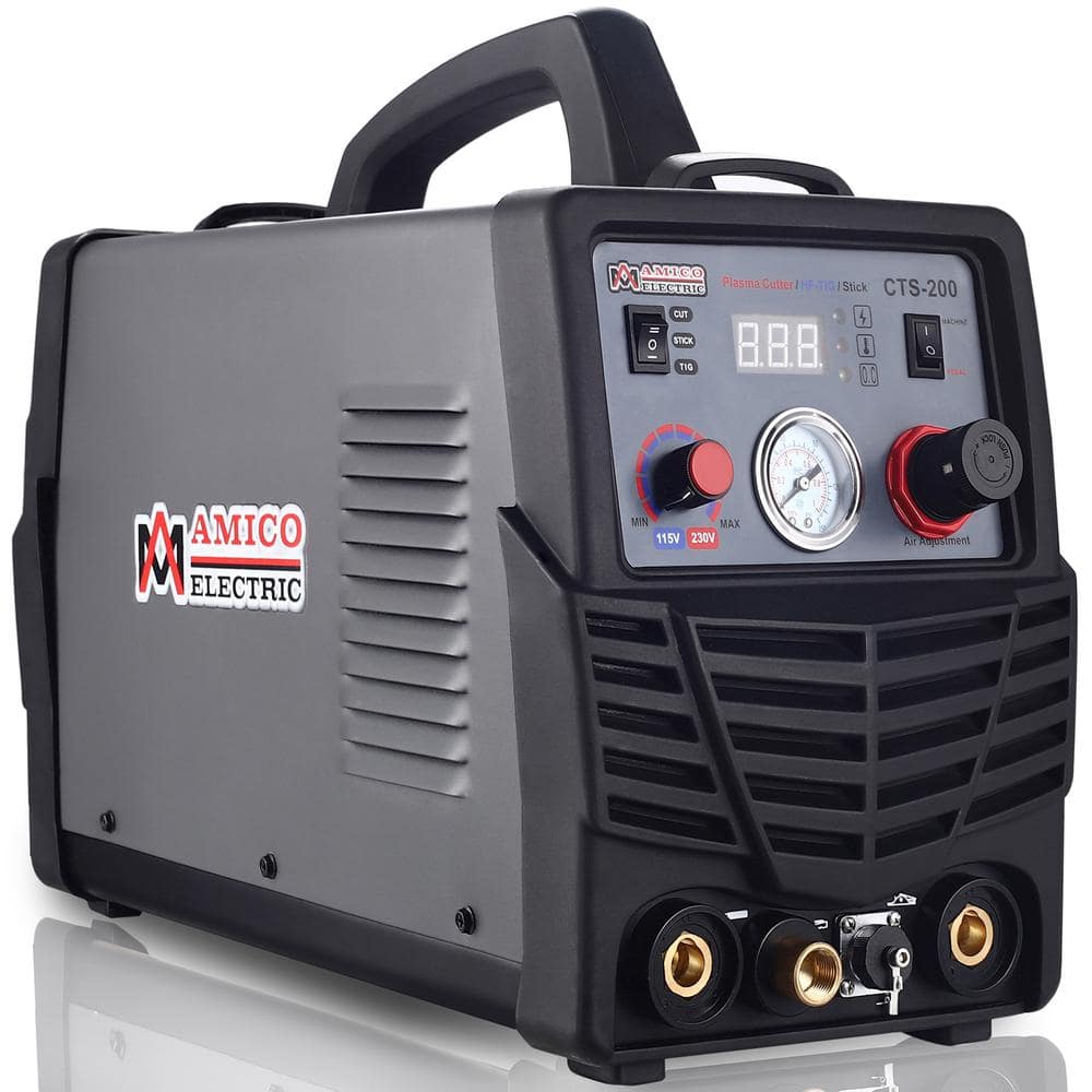 AM AMICO ELECTRIC Plasma Cutter/TIG/Stick Arc 3-in-1 Combo DC Welder 50A-Plasma Cutter 200A-TIG-Torch 200A-Stick Arc Welding Machine
