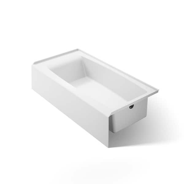 KOHLER Elmbrook 60 in. x 30.25 in. Alcove Deep Soaking Bathtub with Right-Hand Drain in White