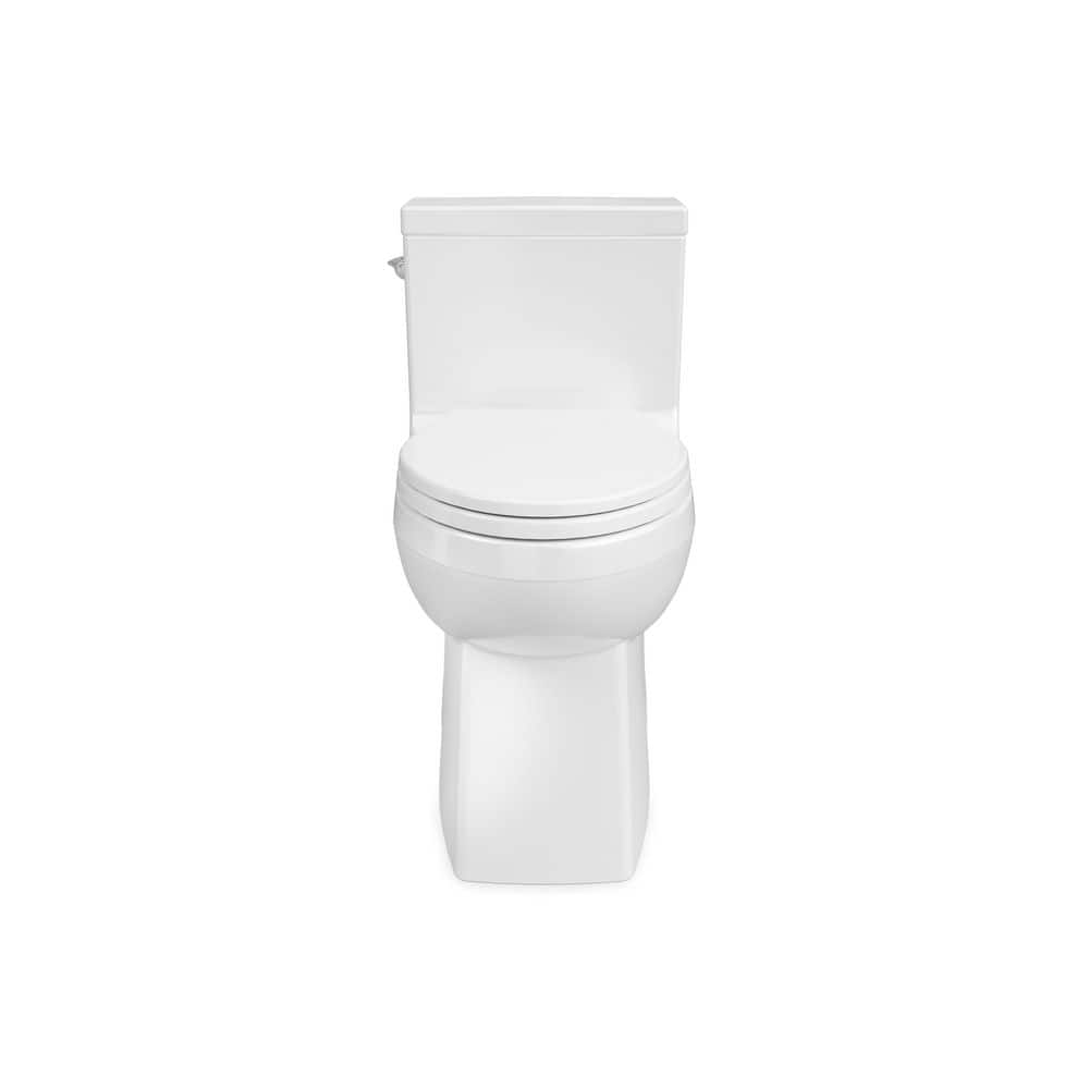 Gerber Sedria 12 in. Rough-in One-Piece 1.28 GPF Single Flush Elongated Chair Height Toilet in White Soft Close Seat Included