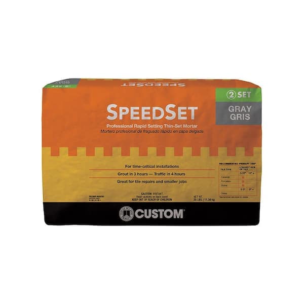Custom Building Products Speedset 25 lb. Gray Rapid Setting Fortified Thinset Mortar