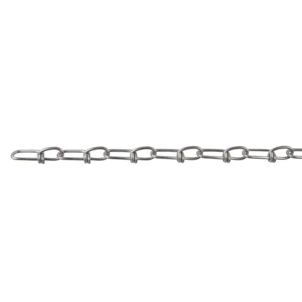 PERFECTION CHAIN 1/0 x 25 ft. Bright Galvanized Steel Double Loop Chain