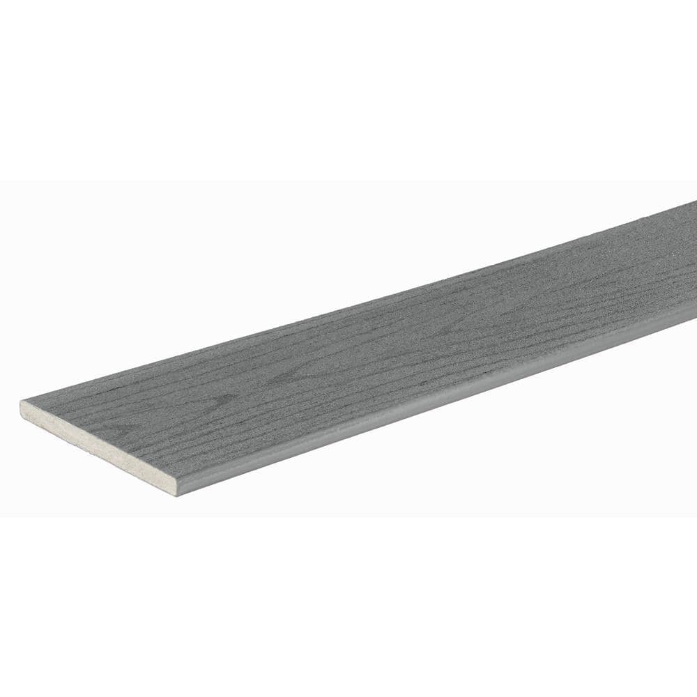 TimberTech Composite Terrain 1/2 in. x 8 in. x 12 ft. Square Silver Maple Composite Riser (Actual: 0.58 in. x 7 1/4 in. x 12 ft.)