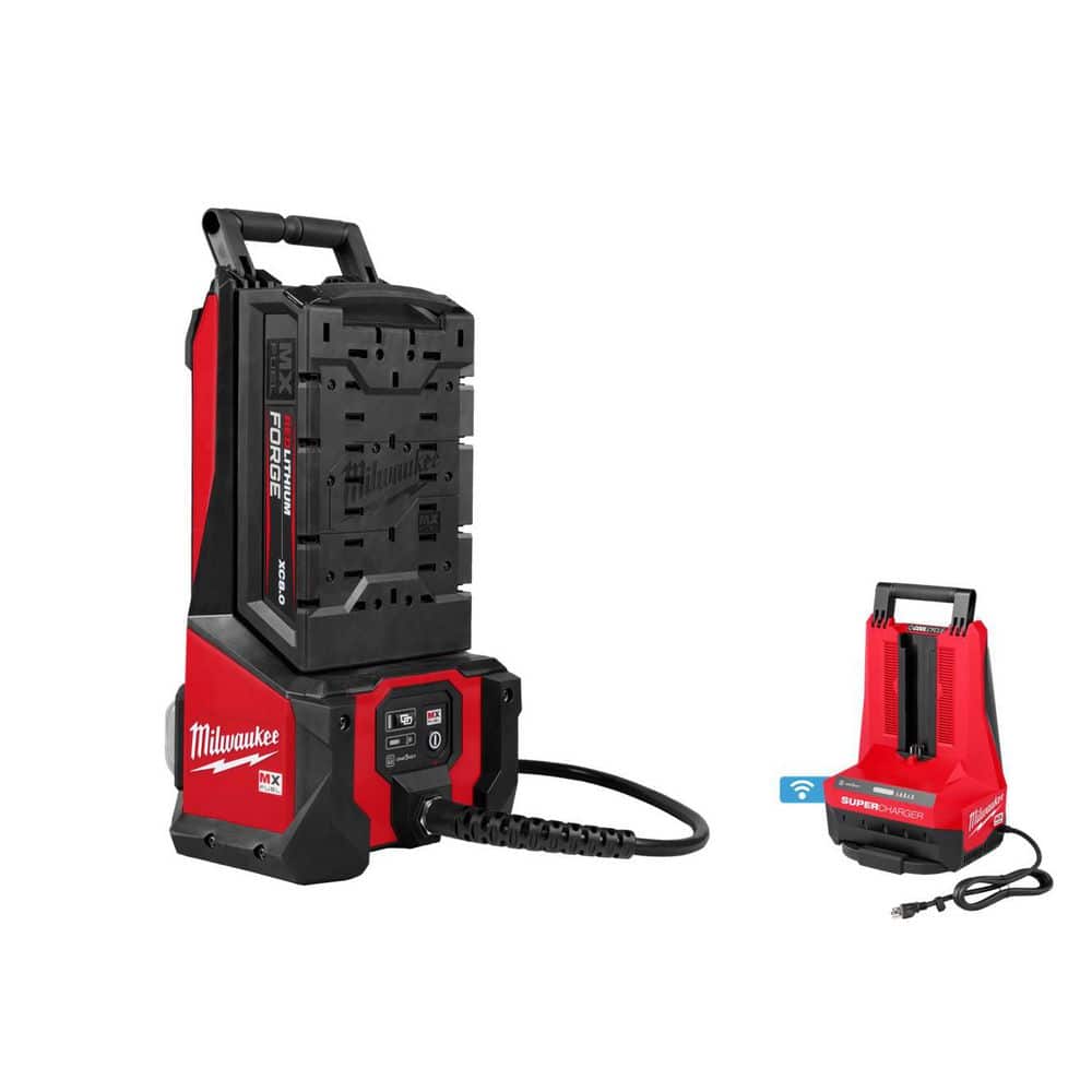 Milwaukee MX FUEL High Cycle Concrete Vibrator Kit with (2) FORGE XC 8.0 Batteries and (2) MX FUEL Super Chargers