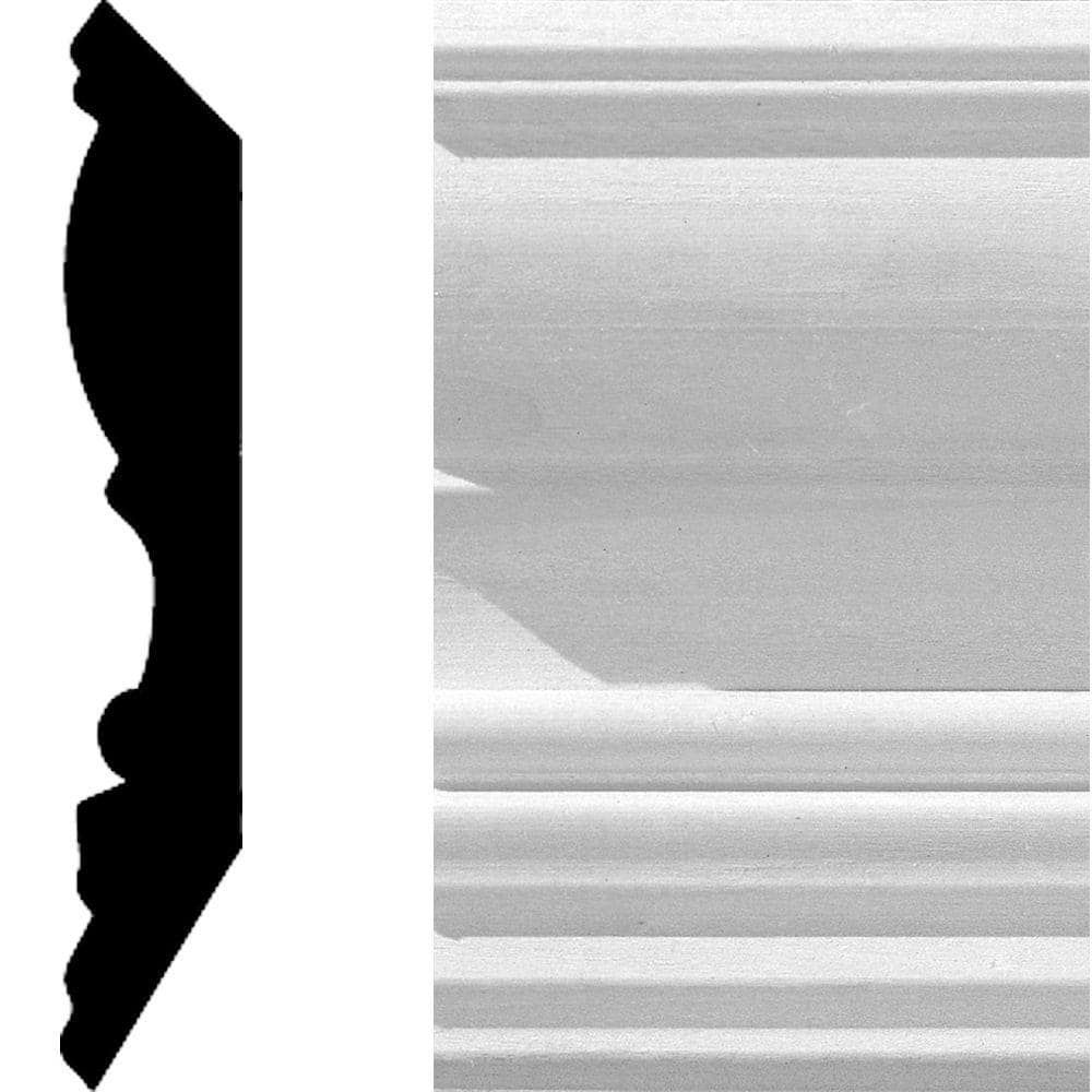 HOUSE OF FARA 8659 3/4 in. x 4 1/2 in. x 96 in. Primed MDF Crown Moulding (1-Piece − 8 Total Linear Feet)