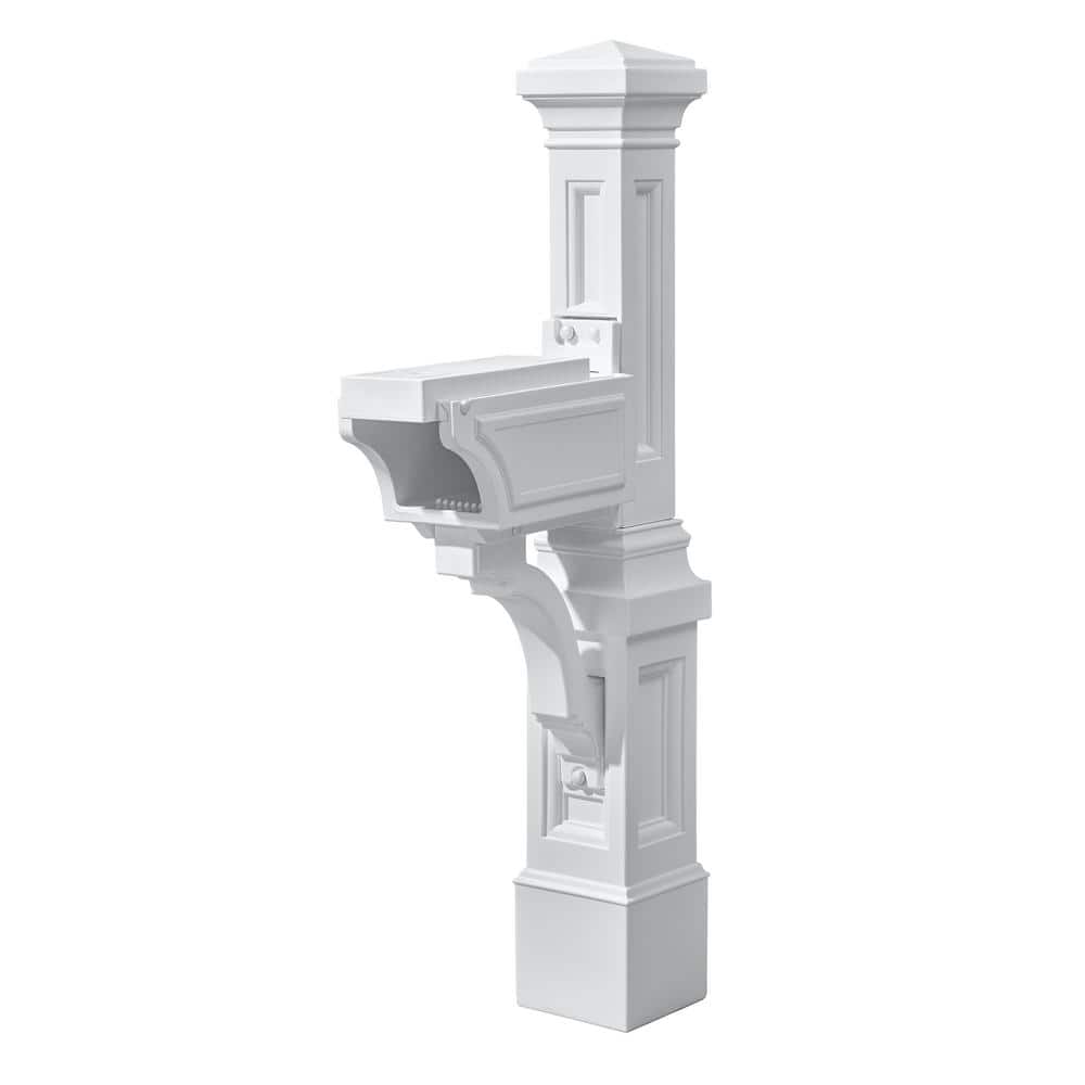 Step2 Atherton 59.75 in. H x 8.125 in. W x 24.25 in. D Resin Overpost Mail Post Classic White