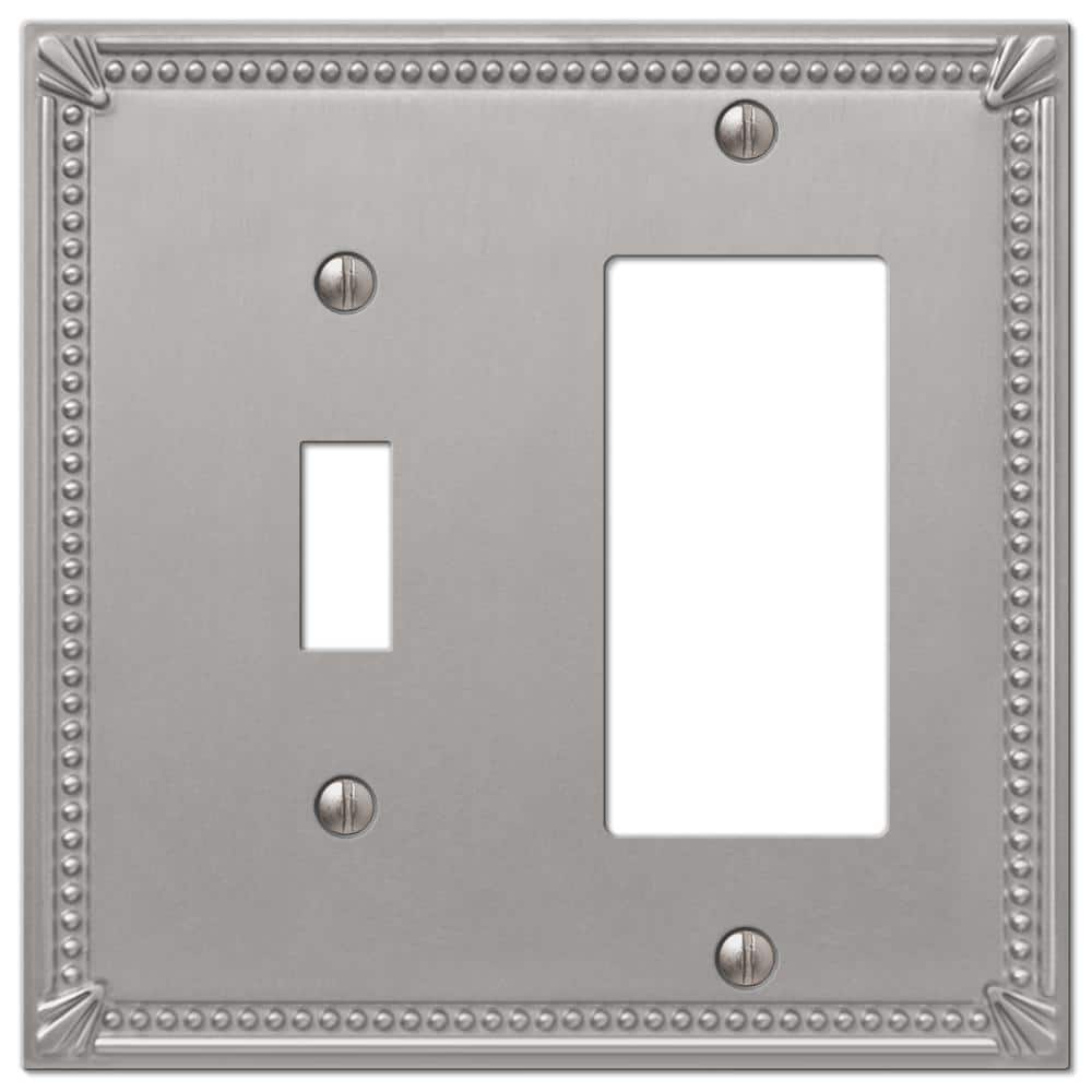 AMERELLE Imperial Bead 3 Gang 2-Toggle and 1-Rocker Metal Wall Plate