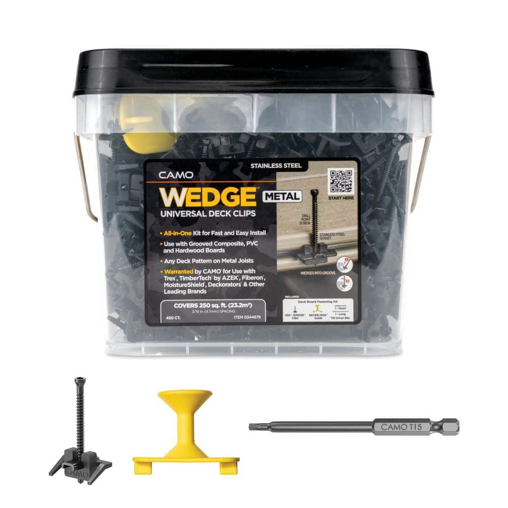 CAMO Wedgemetal Stainless Steel Hidden Deck Fastener Clip For Metal Framing (450-Count/250 sq. ft.)