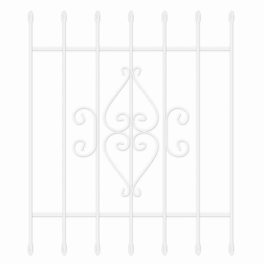 Unique Home Designs 36 in. x 42 in. Su Casa White 7-Bar Window Guard