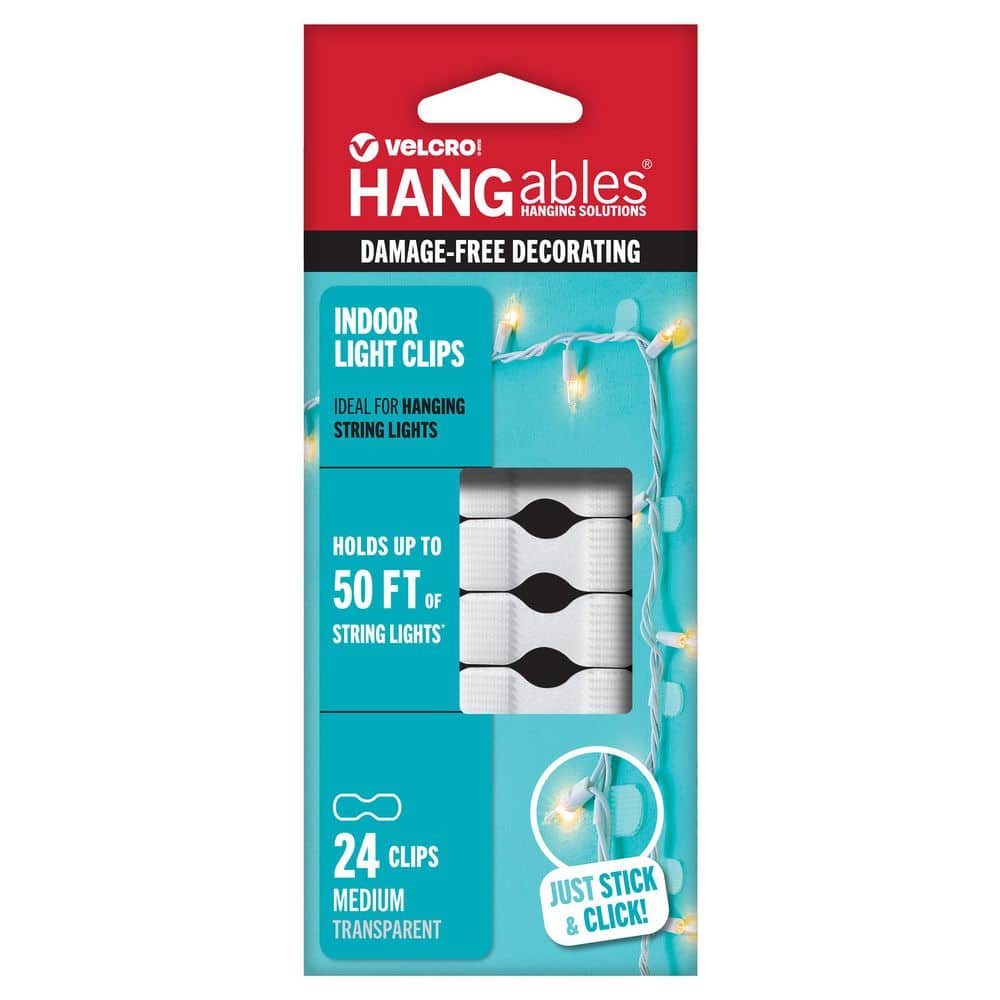 VELCRO 1 in. x 3/4 in. Damage-Free Light Clips Medium (24-pack)