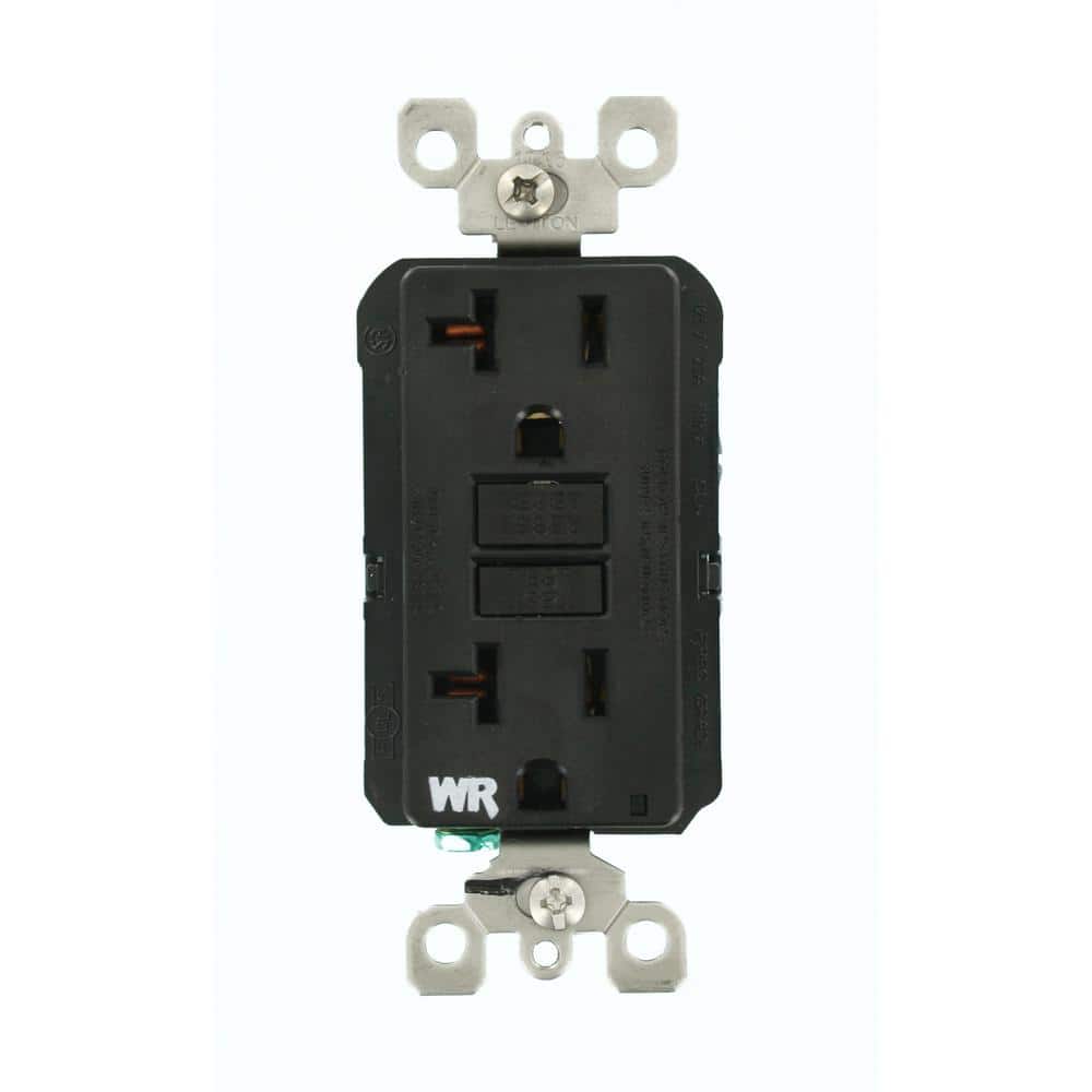 Leviton 20 Amp SmartlockPro Weather Resistant GFCI Outlet, Black GFWR2-E