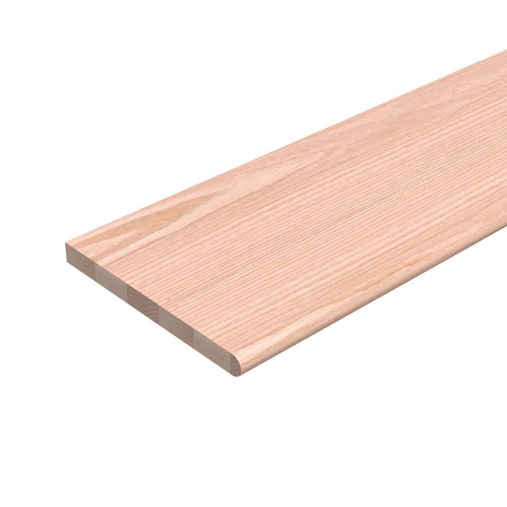 EVERMARK Stair Parts 48 in. x 11-1/2 in. x 1 in. Unfinished Red Oak Plain Cut No Return Engineered Stair Tread