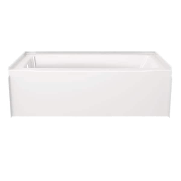 Delta Classic 500 60 in. x 32 in. Alcove Deep Soaking Bathtub with Left Drain in High Gloss White