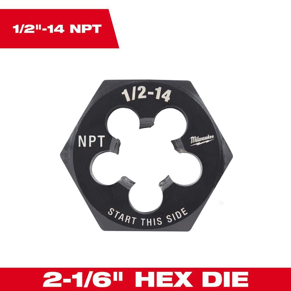 Milwaukee 1/2 in. -14 NPT 2-1/6 in. Hex Threading Die