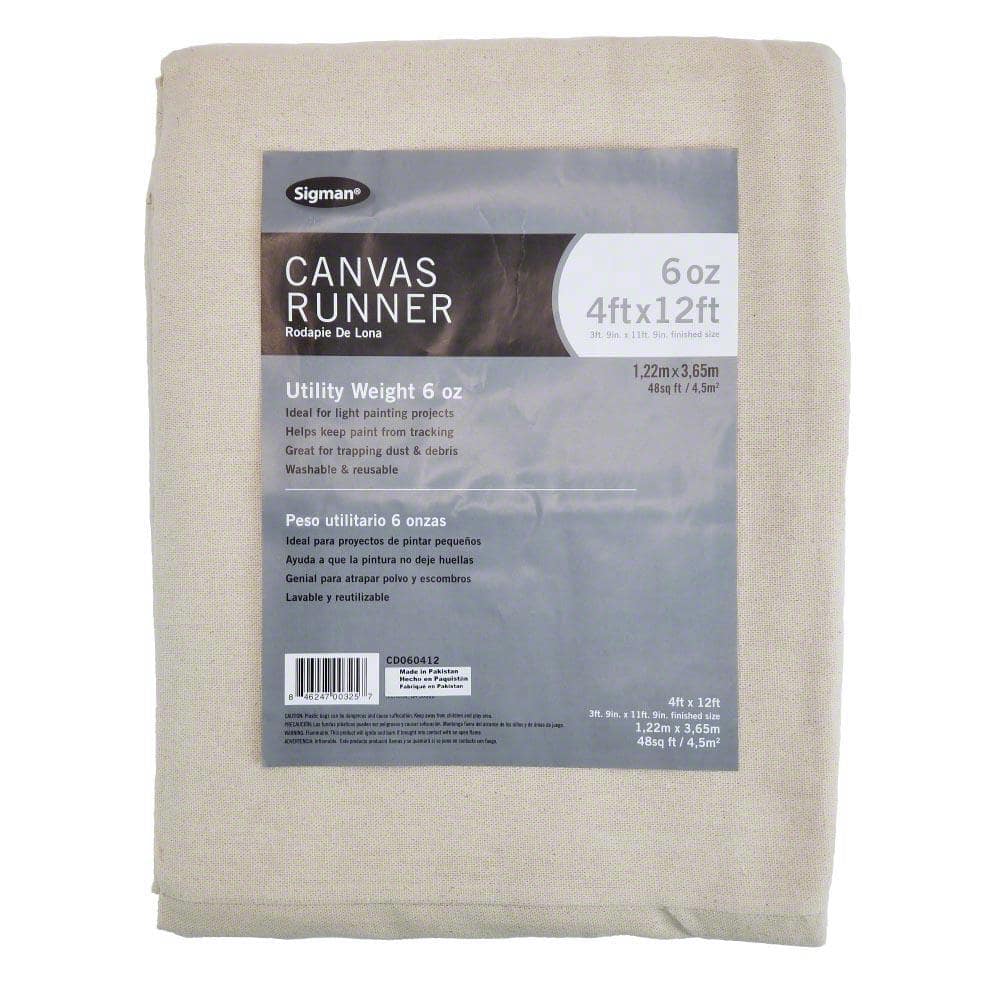 Sigman 4 ft. x 12 ft. 6 oz. Canvas Drop Cloth