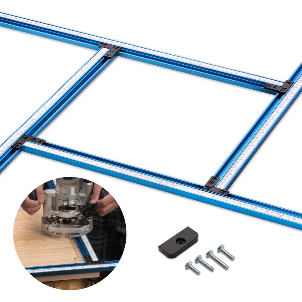 POWERTEC Juice Groove Router Jig, Router Tool & Templates Guide System, Adjustable Precision Frame for Recesses Slots, Inlays