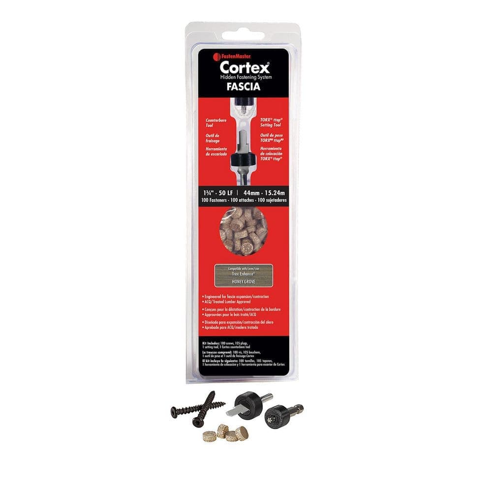 FastenMaster Cortex for Fascia Hidden Fastening System for Trex Enhance - 1-3/4 in. Cortex Screws and Plugs - Honey Grove (50 LF)